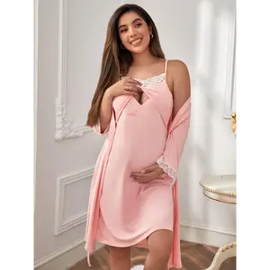 Maternity Pajamas Sexy Lace Two-Piece Dress Nursing Set Spring Maternity Wear