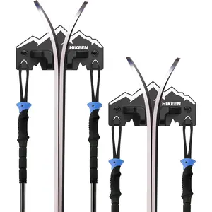 Hikeen Ski Wall Rack for Garage - Ski Wall Mount Storage Rack Fits Any Ski,Garage Organization & Space-Saving Winter Gear - Durable Ski Rack for Wall Display 2Pack