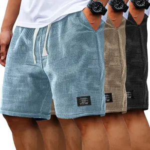 Men's 3-Pack Waffle Casual Shorts, Menswear Daily Leisure Bottoms for Urban Daily Life, Weekend Hangouts, All-Season Relaxed Outfit Collocation