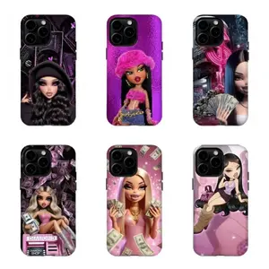Glam Bratz Baddie Phone Case, Sparkly Sassy Shockproof Cover, Compatible with iPhone 11-17 Pro Max/Plus and Samsung Galaxy S23-25
