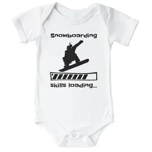 Snowboarding Skills Loading Funny Female Snowboarder Baby Bodysuit - Infant One Piece
