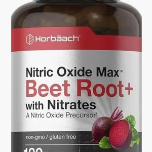 Horbäach Nitric Oxide Beet Root Capsules | 180 Count | with Nitrates and Precursor | for Men and Women | Vegetarian, Non-GMO, Gluten Free Supplement