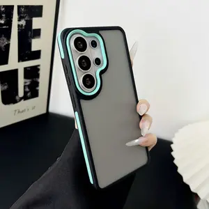 Color matching color edge anti-drop case is suitable for Samsung s25ultra mobile phone case s23/s24 + matte s24ultra non-slip s25 +/s23ultra protective case s25FE/s24FE/s23FE