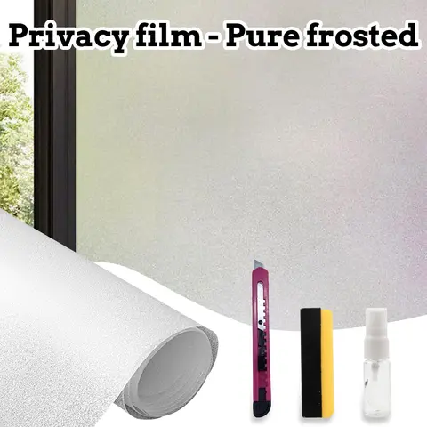 1 Count Window Film Privacy Static Cling, Day and Night Privacy Blocks Prying Eyes, Lets Natural Light In, UV Blocking Heat Control for Home Office