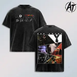 Bad Omens Art Album Tour Shirt – The Death Of Peace Of Mind Tour 2026 Graphic T Shirt, Vintage Washed Metalcore Album Art Tee, Dark Alternative Rock Streetwear Oversized Heavyweight Cotton Shirt, Double Sided Music Merch Gift for Men Women