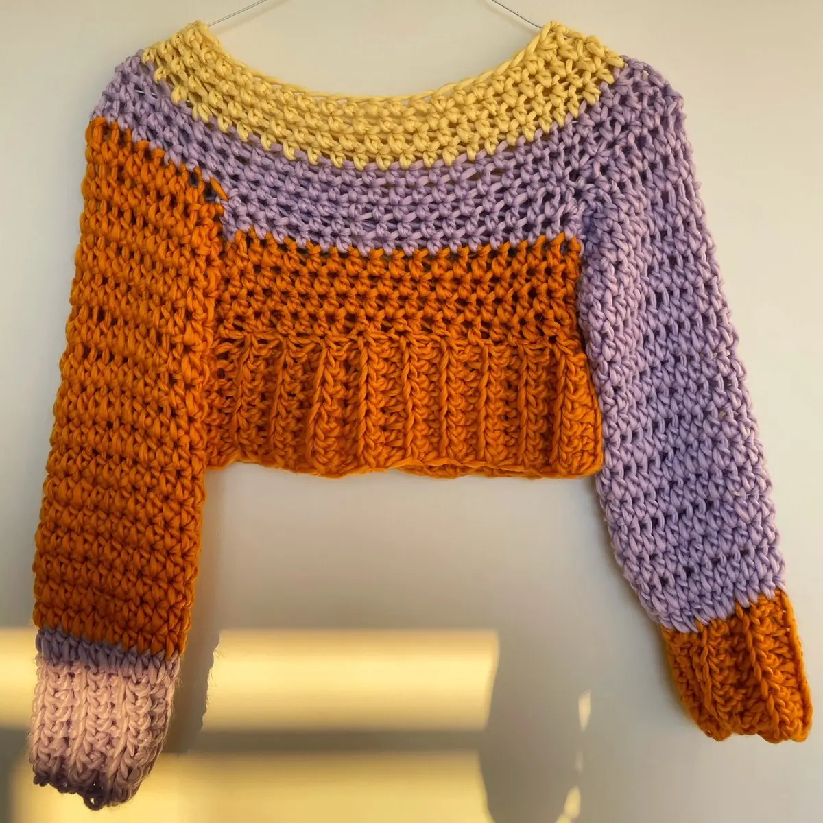 Cropped Candy-land Crochet Sweater