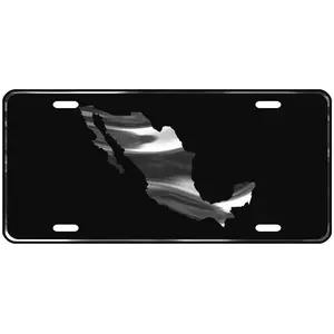 CustoMonsterDesigns Mexico Map Heavy Duty Aluminum License Plate