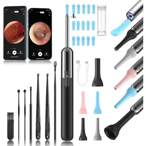 3-in-1 Wireless WiFi Ear Wax Removal Tool – Rechargeable 1080P HD Camera Ear Cleaner with 7 Pcs Ear Set and 15 Replacement Tips