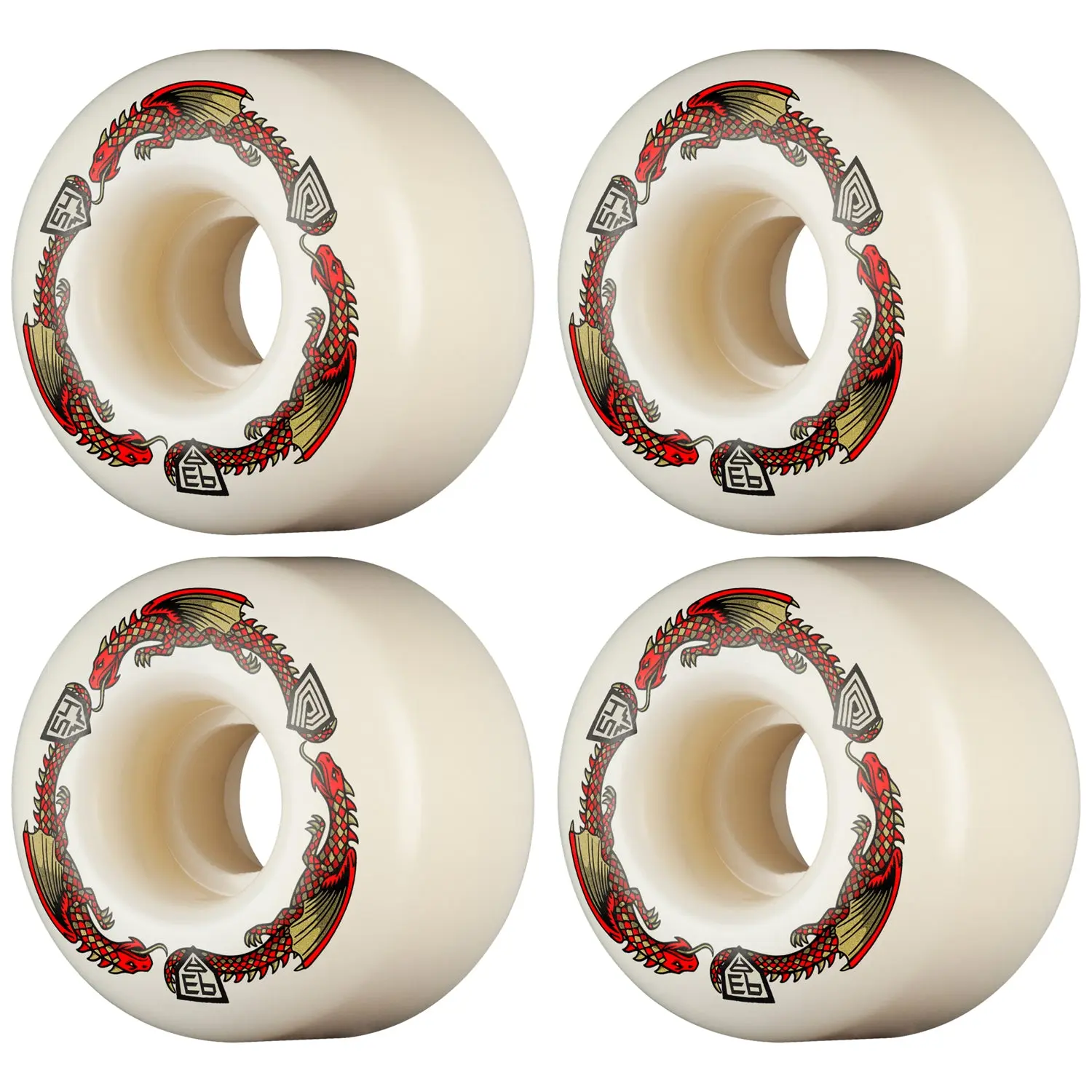 Powell Peralta Skateboard Wheels 54mm x 34mm Dragon Formula 93A V4 Shape Off White
