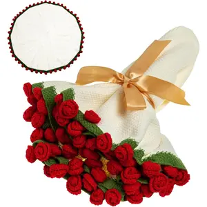 43'' Crochet  Rose Bouquet Blanket Finished -  Knitted Throw Blanket -  Decor Ideal  for Mom - Mother's Day Birthday Valentine's Day