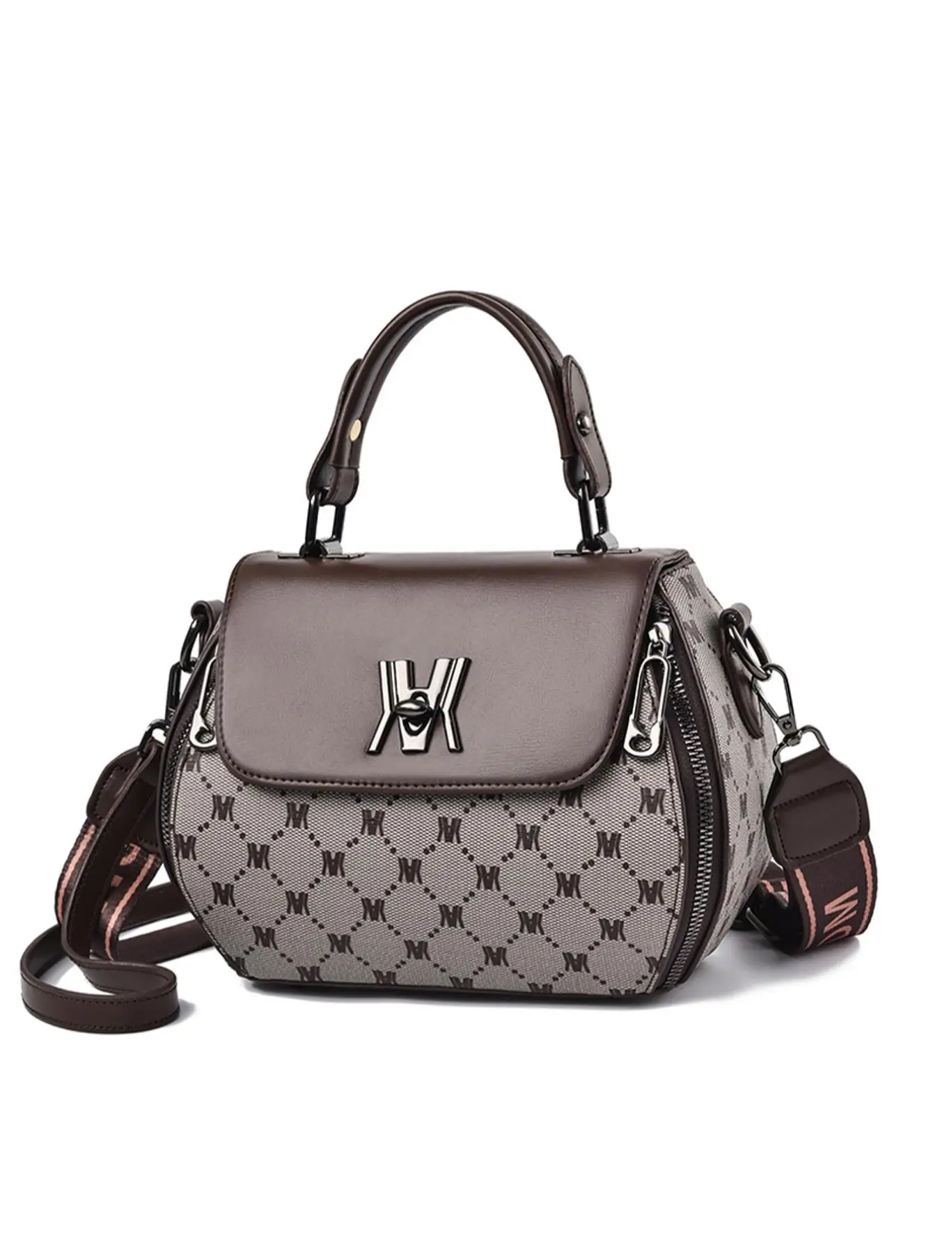 Women's Elegant Geometric Pattern Handbag, 2025 New Trendy Colorblock Crossbody Bag & Handbag, Fashionable Handbag for Back To School Unique Everyday,