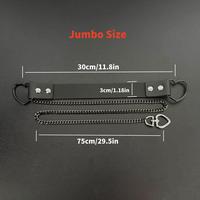 “Jumbo Size”- Black Leather With Black Chain