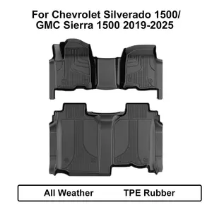 Perfect Fit!Floor Mats for 2020-2025 Chevy Silverado/GMC Sierra 1500/2500HD/3500HD Crew Cab & 2019 1500 Crew Cab Without Rear Underseat Storage Box, Front Bench Seat