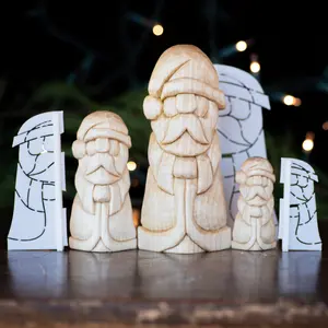 Full Body Santa Wood Carving Stencil | 3D Printed Template for Caricature & Wood Spirit Designs | Tutorial Video Below