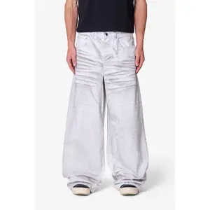 mnml Ultra Wide Stained Denim - White