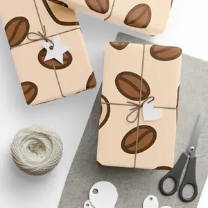 Coffee Lovers Wrapping Paper with Coffee Bean Design Perfect for Gift Wrapping and Special Occasions
