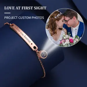 L&M Minimalist Projection Bracelet | Custom Photo Bracelet gifts for girlfriend i love my girlfriend gifts for mom  chain / chains i love my girlfriend,custom gift Interchangeable Christian Silicone Bracelets