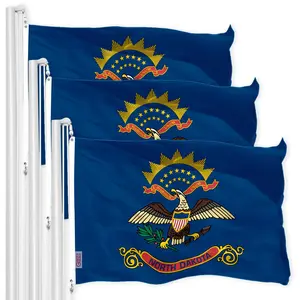 North Dakota ND  3x5 Ft 3-Pack 150D Printed Polyester By G128