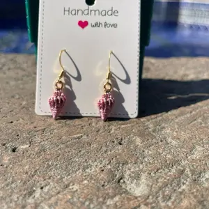 Aretes de concha de mar color Rosa