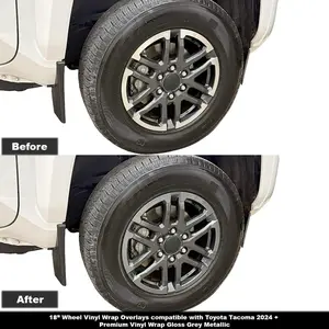 Crux Motorsports 18″ Wheel Vinyl Wrap Overlays Matte Black compatible with Toyota Tacoma TRD Sport 2024+