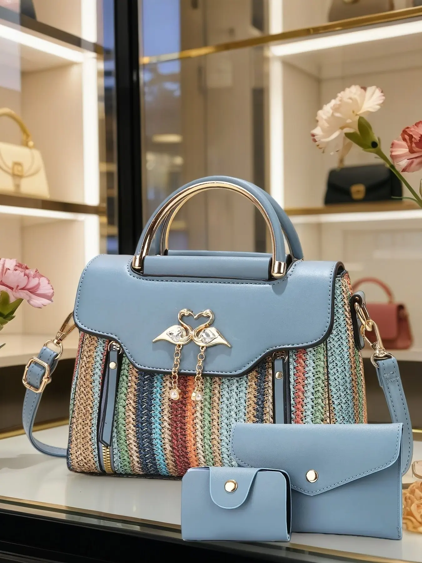 Women’s handbags, tote bags, crossbody bags, rainbow striped bags, stylish small square crossbody bags, dopamine bags, shoulder bags; birthday gifts for girls, Christmas gifts for women, Valentine’s Day gifts for girlfriends