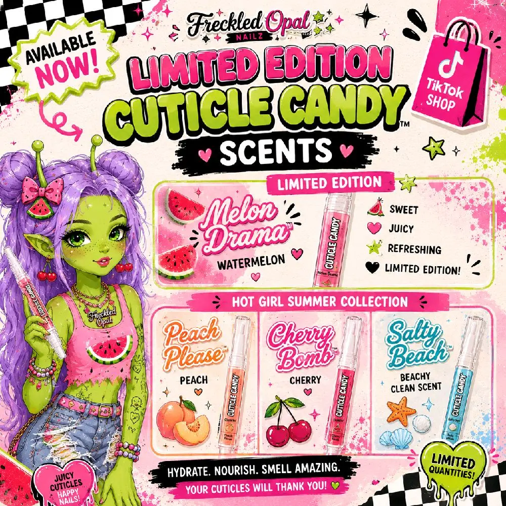 Freckled Opal Cuticle Oil Collection - Moisturizer with Smooth, Deep Hydrates Effects, Mess-Free App Rotating Pen, Hot Girl Summer Treat, Ideal Gift for Nail Enthusiasts