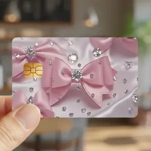 (2 Pack) Cute Pink Bow Debit Card Skin High-Quality Vinyl Card Decal Credit Card Cover Scratch-Resistant Water-Resistant Everyday Accessories