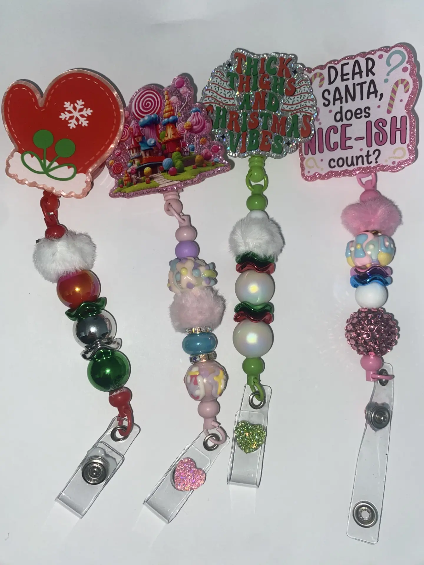 beaded badge reel beaded badge reel