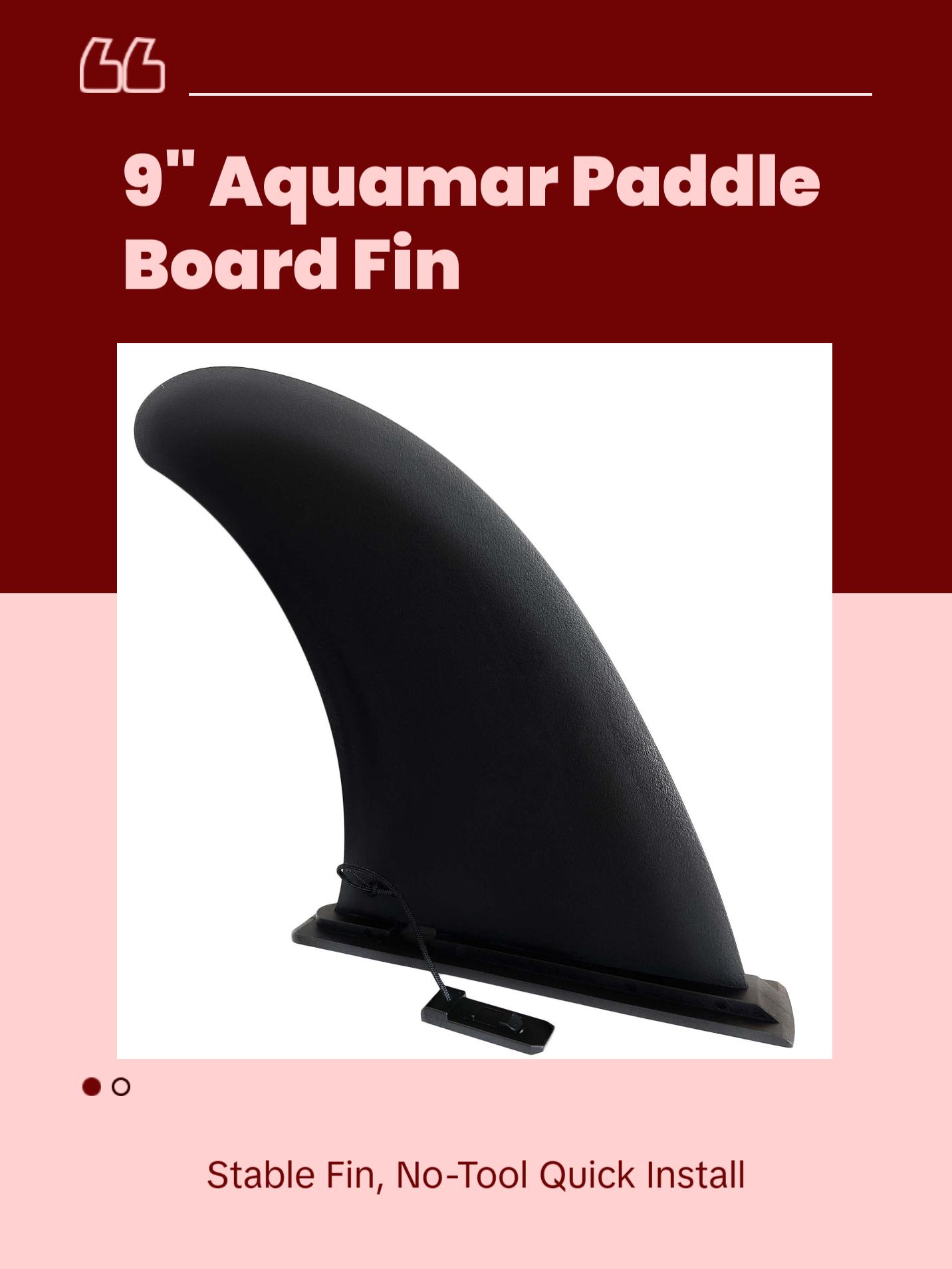 9" Aquamar Universal Paddle Board Fin - Detachable Reinforced Fiberglass- Stand Up Paddleboard Fin Replacement, Quick Release Longboard Center Inflatable Paddle Board Fin, No-Tool Installation, Improves Stability - Ideal for Beginners and Pros