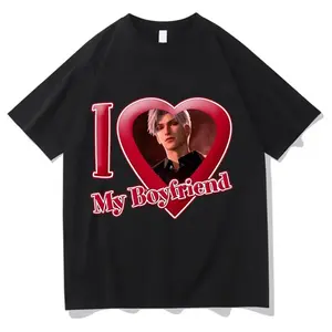 Love and Deepspace Sylus Tshirt | I Love My Boyfriend Tops | Valentines Day Premium Cotton T-shirt | Game Fashion Tee Streetwear