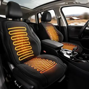 2-Pack Car Heated Seat Cushion, 12-24V Car Seat Heating Pad with 3 Heat Levels and 4-Hour Auto Shutoff, Adjustable Winter Warmer Pad, Universal Car Accessories for Cold Weather Comfort