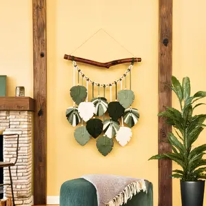 Coda Green Monstera Macrame Leaves