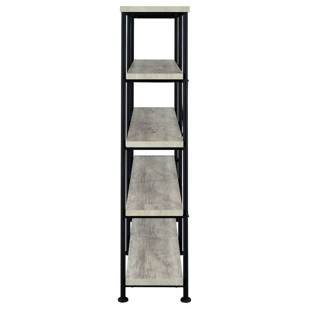 Analiese 63-inch 4-shelf Double Bookshelf Grey Driftwood