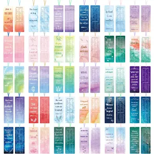 120 Pack  Verse Bookmarks for Women Christian Scripture Inspirational Book Marks with Ribbons Religious Motivational Bookmarks for Women Men Church Office Gifts Supplies