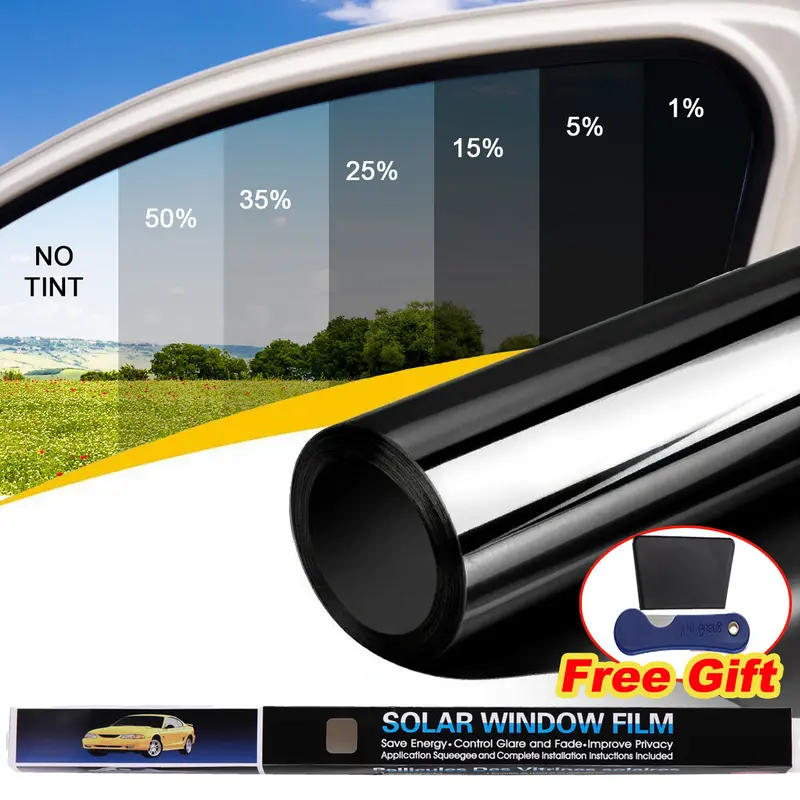 Dazone Uncut Roll Car Window Tint Film Car Windshield Sun Shade Film for Privacy Sun & Glare Protection UV Heat Blocking, Scratch Resistant