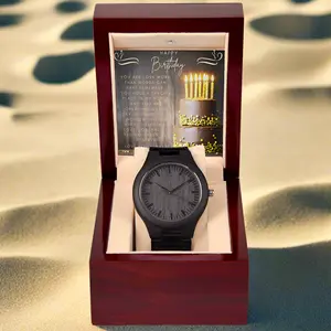 Sandalwood & Leather Wooden Watch: Christian Birthday