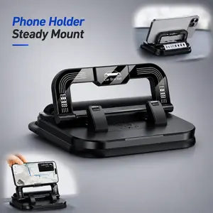 360° Rotatable Suction Type Car Phone Holder, for All Kinds of Smartphones, In-car Navigation Fixing Stand, Adjustable View Angle Non-slip Shockproof Car Accessory