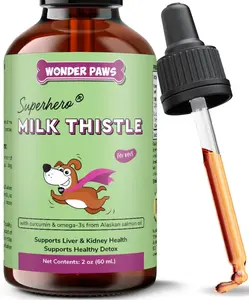 Wonder Paws Milk Thistle, Liver Support for Dogs, Supports Kidney Function for Pets, Detox