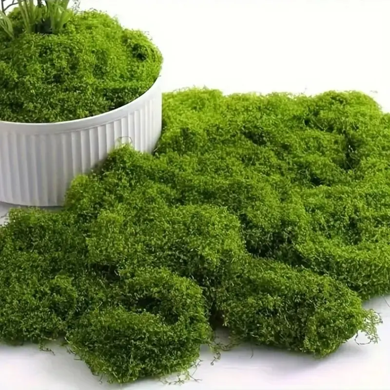 Fake Moss for Crafts, 5.3 Oz Decorative Artificial Moss, Faux Moss Table Centerpieces, Wedding Party Decor, Fairy Garden Floral DIY, Artificial Faux Greenery, Artificial Fake Plants