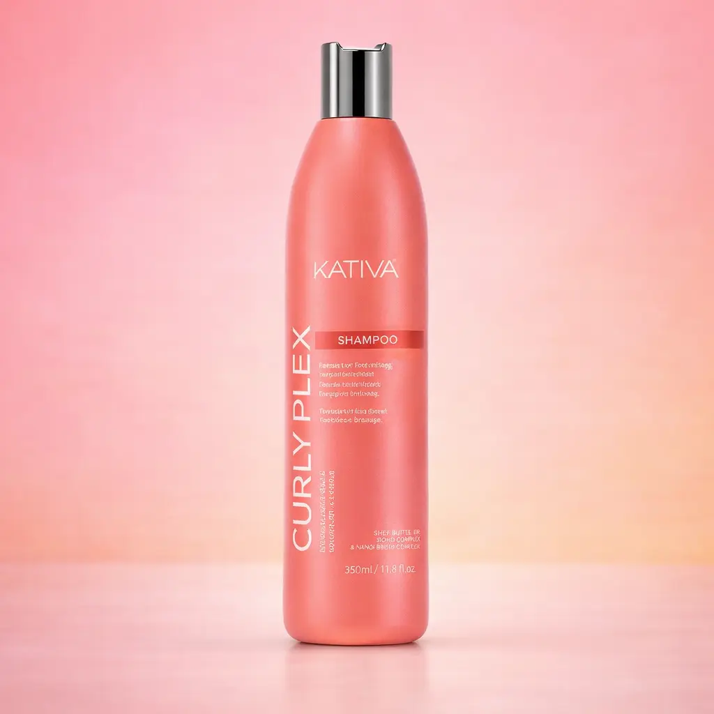 Kativa Curly Plex Shampoo, 12oz - Sulfate-Free Hair-Moisturizing Haircare with Natural Ingredients, Shea Butter & Linseed to Define Waves & Repair Strands, Hydrate, Moisture, Cleanser For Curly Hair, Cleansing, Gentle, Defines Curls, Blend, Liquid, Nano-B