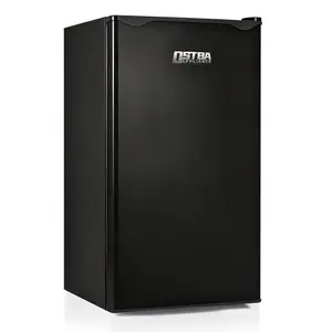 OSTBA 3.2 Cu.Ft. Mini Fridge with Freezer - Compact Refrigerator for Bedroom Office Dorm, Black, Low Noise, Adjustable Thermostat, Glass Shelves, Large Capacity, Energy Efficient