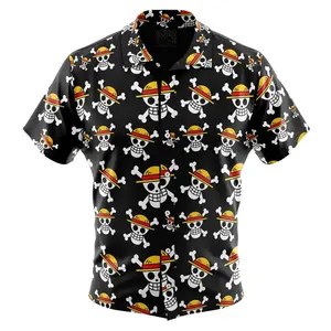Anime Pirate Inspired Hawaiian Shirt – Tropical Button Up Summer Beach Shirt #animefashion #piratestyle #summerstyle