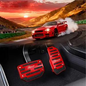 Aluminum Alloy Anti-Slip Car Pedal Covers (2pcs/3pcs) - Accelerator & Brake Non-Slip Mats, Sporty Interior Upgrade, Vehicle Accessories, Accessories for Car