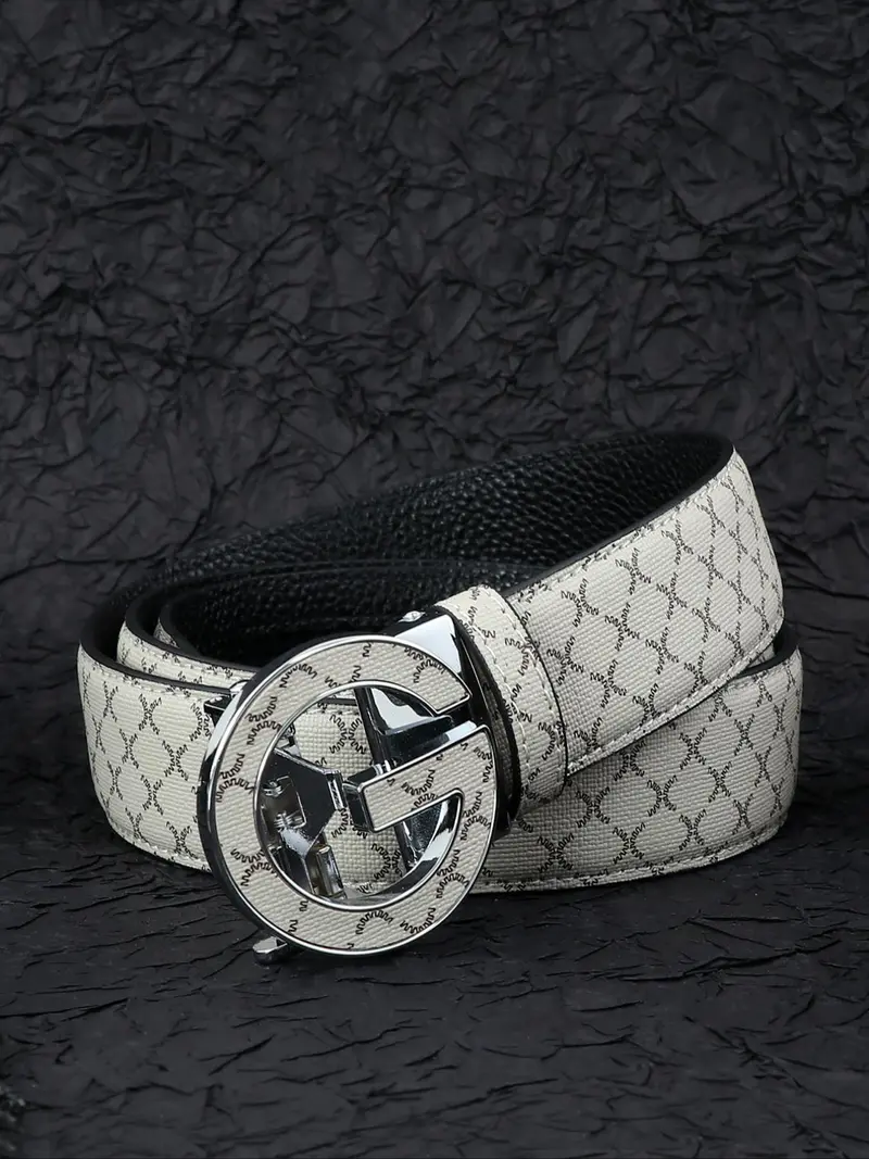 Gucci Black Leather Belt with Silver G-Pattern Buckle Vintage Gucci Belt Black Leather with Silver G Buckle Size  main image 4