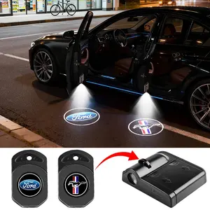 LED Car Door Projection Welcome Ghost Light Accessories, 2 Piece Set, Fits Ford Focus Fiesta Ranger Mondeo Mustang, Multi-Model