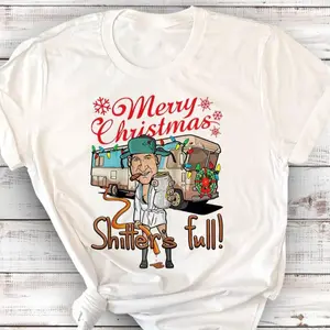 Merry Christmas Shitters Full Tshirt, Shitter Was Full Unisex Shirt For Men Women,Vintage Christmas Tee, Gift For Xmas, Funny Meme T-shirt Shortsleeve