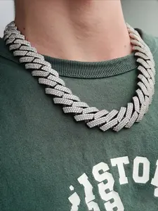 High Quality Iced Cuban Chain 20mm Necklace, Ice Drill Jewelry, American Fashion Hiphop Style, Easter Thanksgiving Gifts