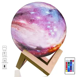 3D Printing Galaxy Lamp Moonlight USB LED Night Lunar Light Touch Color Changing