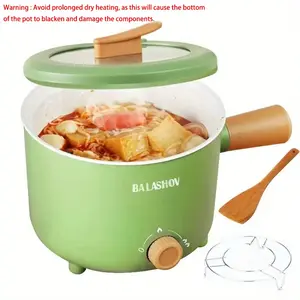 BALASHOV Portable Electric Hot Pot, Steamboat Pot, Cooker Pot, Mini Multifunctional Pot with Stainless Steel Steamer, Household Kitchen Appliances for Cooking Pasta, Noodle, Steak, Porridge