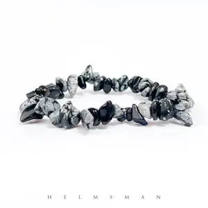 [Direct Buy] 1 Count Snowflake obsidian chip bracelet